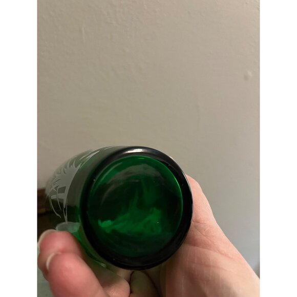 Emerald Green Geese and Cattail Tumbler Glass - Picture 5 of 5